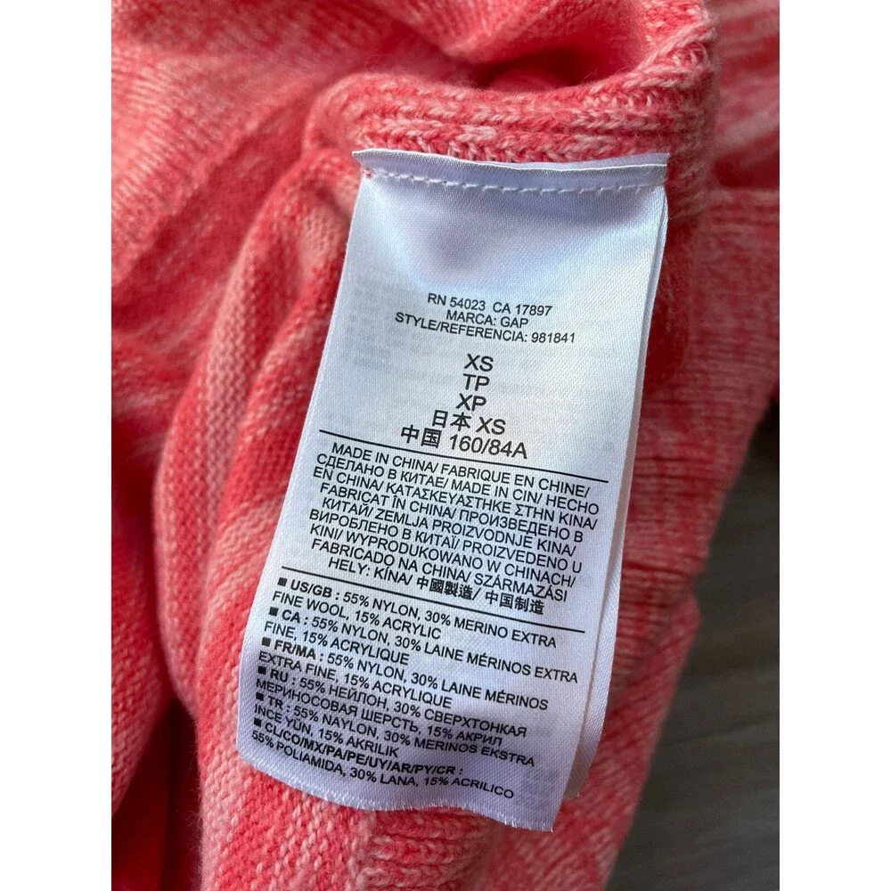 Gap Crew Knit Sweater Size XS Short Sleeve Soft Wool Blend Puff Sleeve
